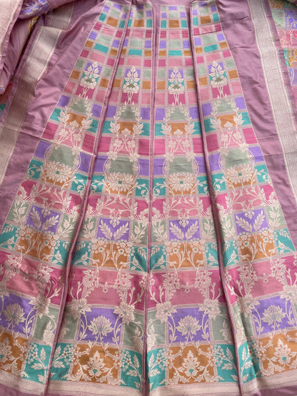 Rangkat Handwoven Tanchui Pure Silk Banarasi Lehenga Panels