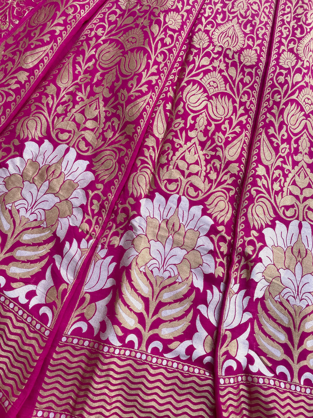 Pink Khaddi Georgette Banarasi Lehenga Panels