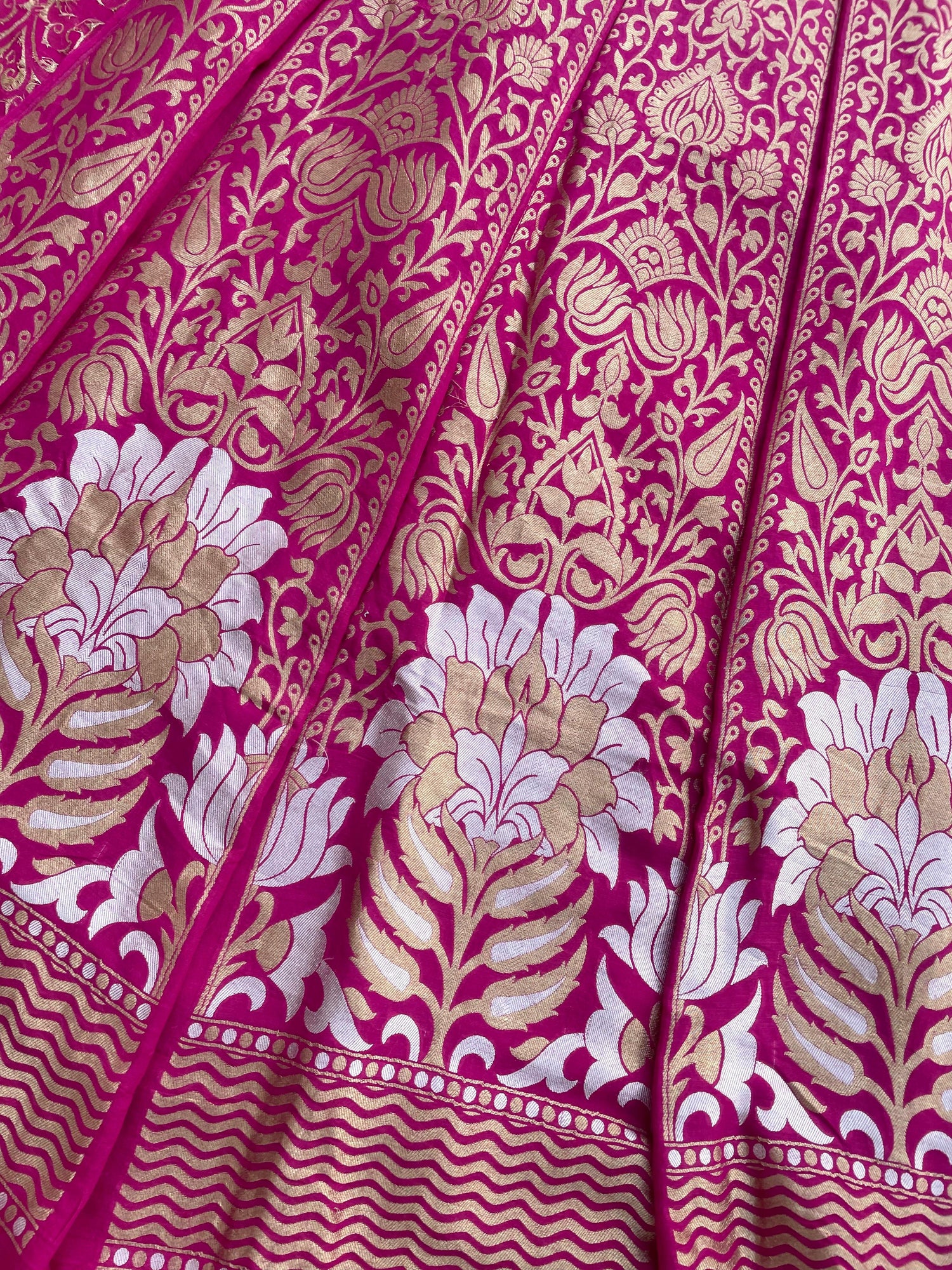 Pink Khaddi Georgette Banarasi Lehenga Panels