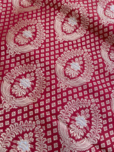 Load image into Gallery viewer, Red Handwoven Silk Banarasi Suit Fabric
