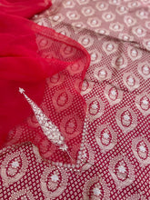 Load image into Gallery viewer, Red Handwoven Silk Banarasi Suit Fabric
