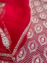 Load image into Gallery viewer, Red Handwoven Silk Banarasi Suit Fabric
