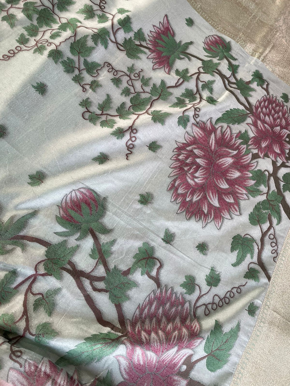 Sky Blue Soft Silk Banarasi Saree