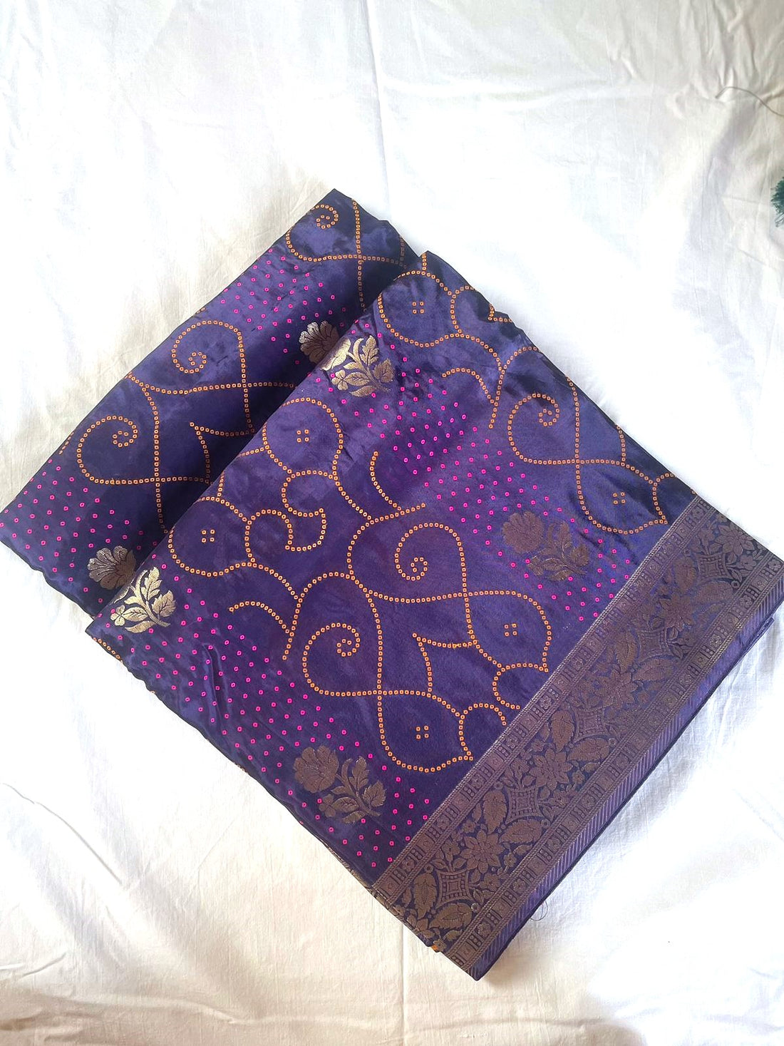 Handwoven Purple Crepe Silk Banarasi Saree with Meenakari Zari Work