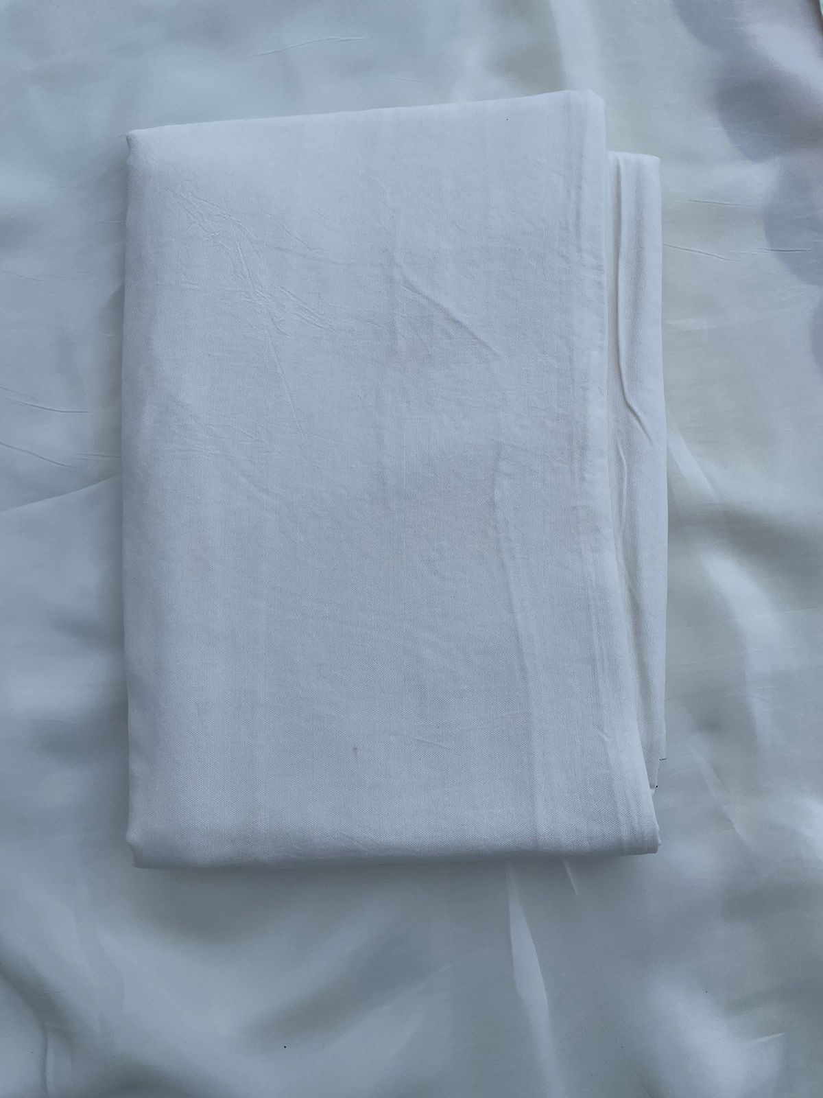 White Digital Printed Chanderi Cotton Banarasi Suit Fabric