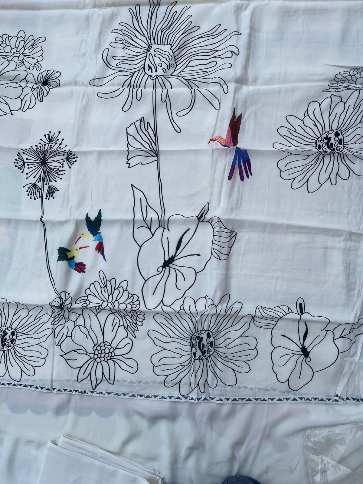 White Digital Printed Chanderi Cotton Banarasi Suit Fabric