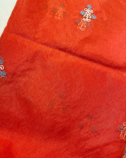 Unstitched Tussar Silk 3 Pc Multicolor Suit Fabric