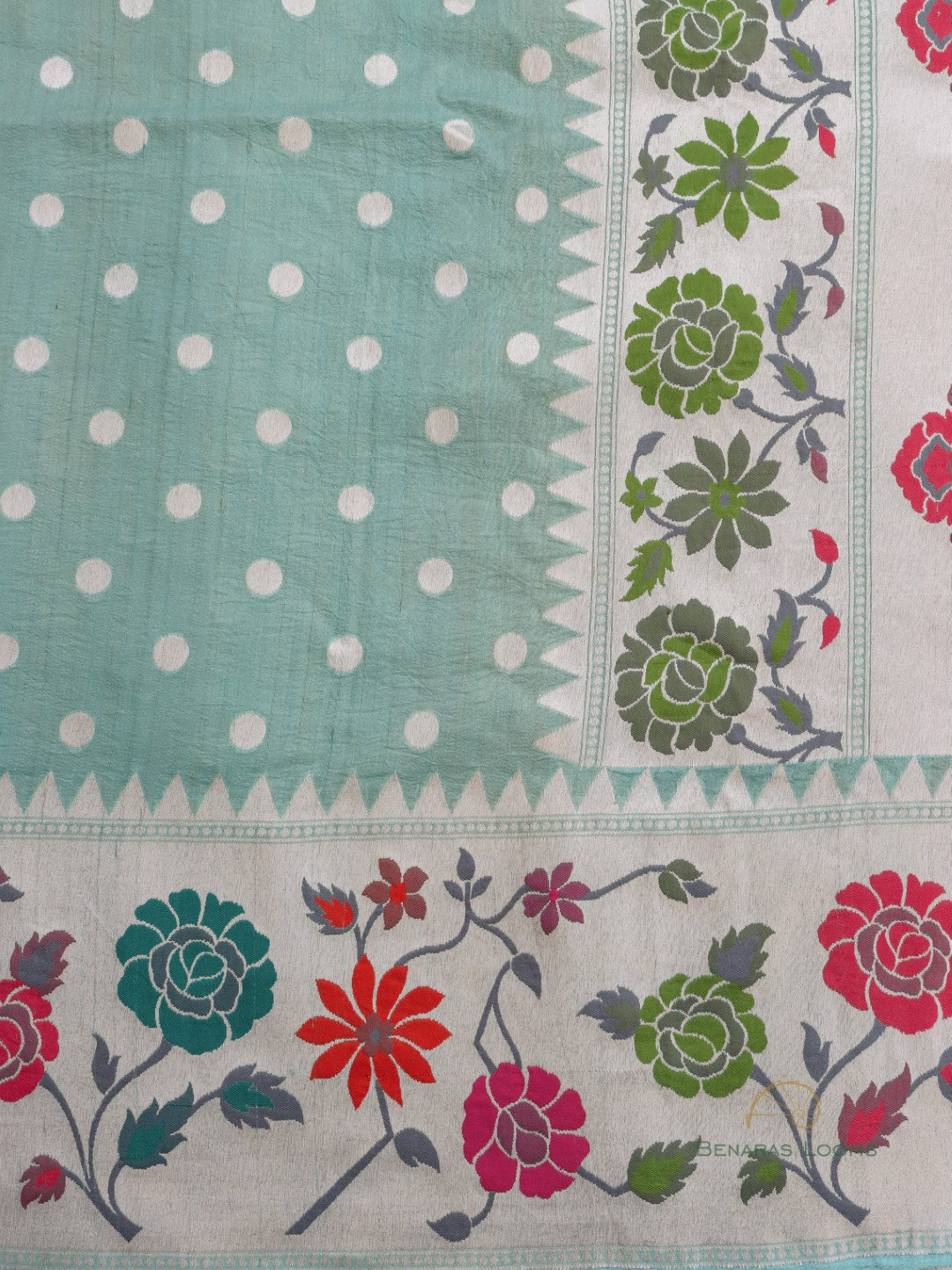 Sky Handloom Tussar Georgette Butidar Banarasi Saree