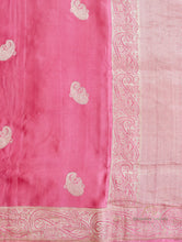 Load image into Gallery viewer, Pink Handloom Mashru Silk Kadhua Butidar Banarasi Saree
