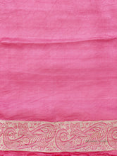 Load image into Gallery viewer, Pink Handloom Mashru Silk Kadhua Butidar Banarasi Saree
