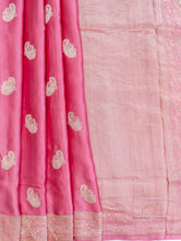 Load image into Gallery viewer, Pink Handloom Mashru Silk Kadhua Butidar Banarasi Saree
