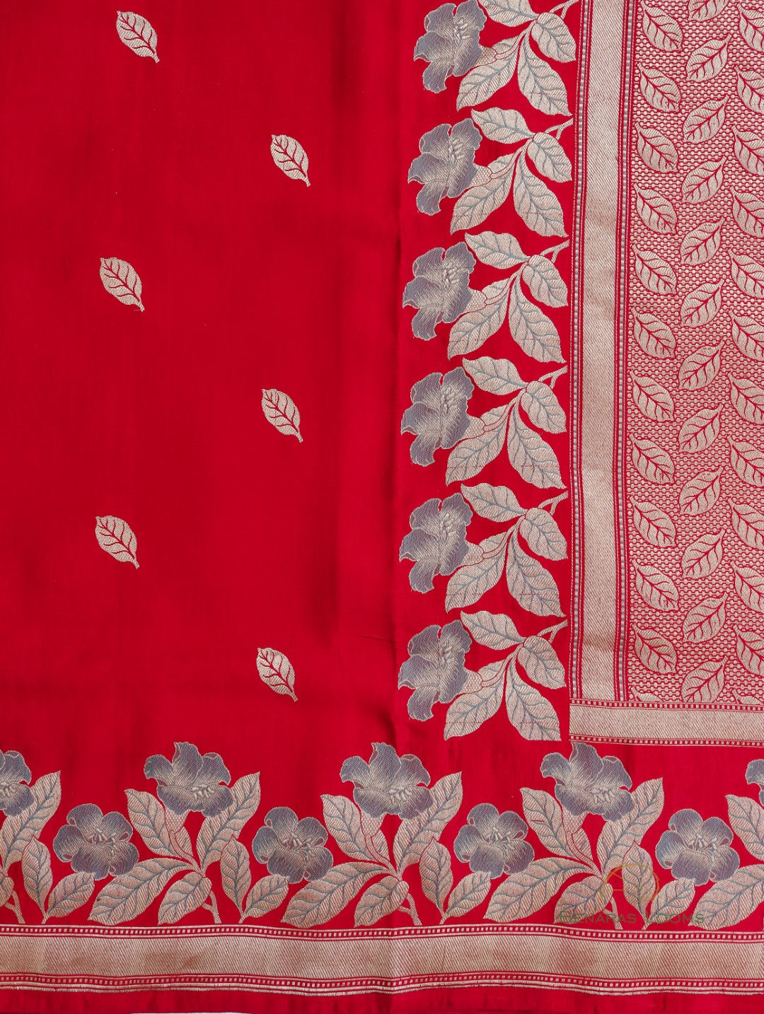 Red Handloom Satin Silk Kadhua Butidar Banarasi Saree