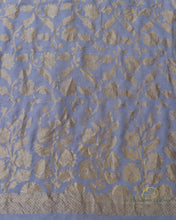 Load image into Gallery viewer, Grey Munga Silk Handwoven Banarasi Suit Set
