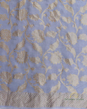 Load image into Gallery viewer, Grey Munga Silk Handwoven Banarasi Suit Set

