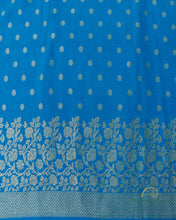 Load image into Gallery viewer, Blue Pure Munga Unstitched Banarasi Suit Set
