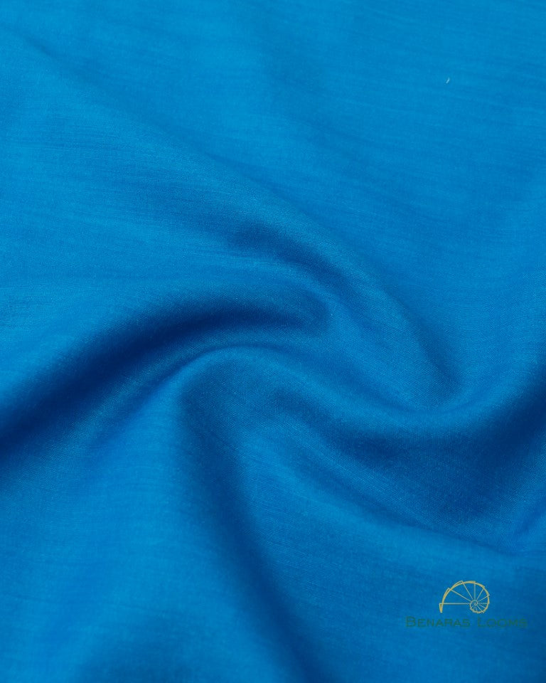 Blue Pure Munga Unstitched Banarasi Suit Set