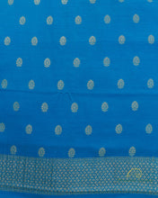 Load image into Gallery viewer, Blue Pure Munga Unstitched Banarasi Suit Set
