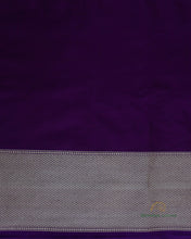 Load image into Gallery viewer, PRE-ORDER:Handwoven Aubergine Pure Silk Banarasi Shikargah Saree
