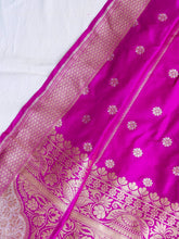 Load image into Gallery viewer, Purple Handwoven Pure Silk Mehrab Banarasi Lehenga
