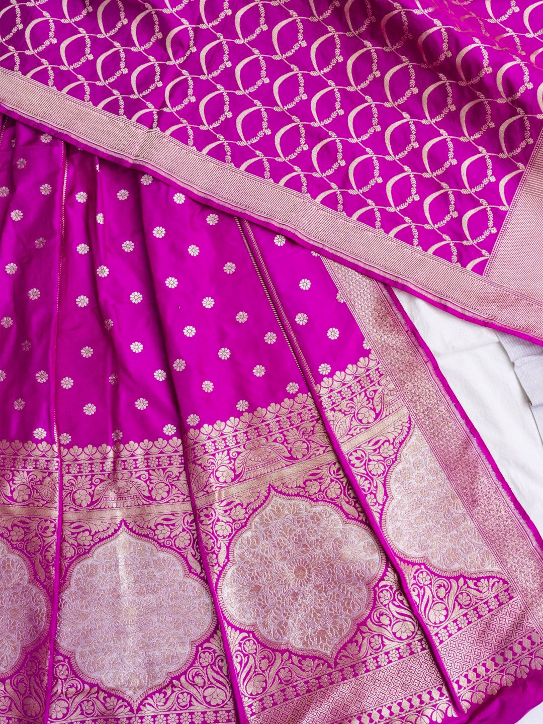 Nitya Purple Handwoven Pure Silk Mehrab Banarasi Lehenga
