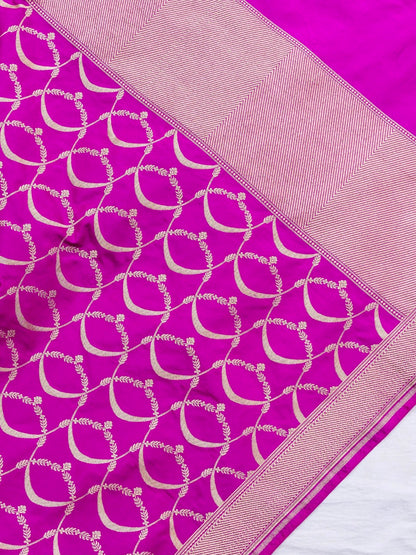 Nitya Purple Handwoven Pure Silk Mehrab Banarasi Lehenga