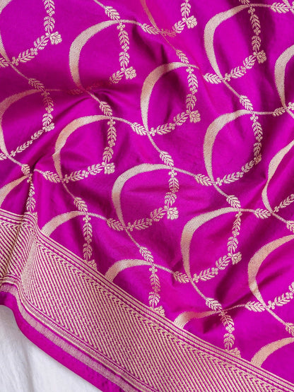 Nitya Purple Handwoven Pure Silk Mehrab Banarasi Lehenga