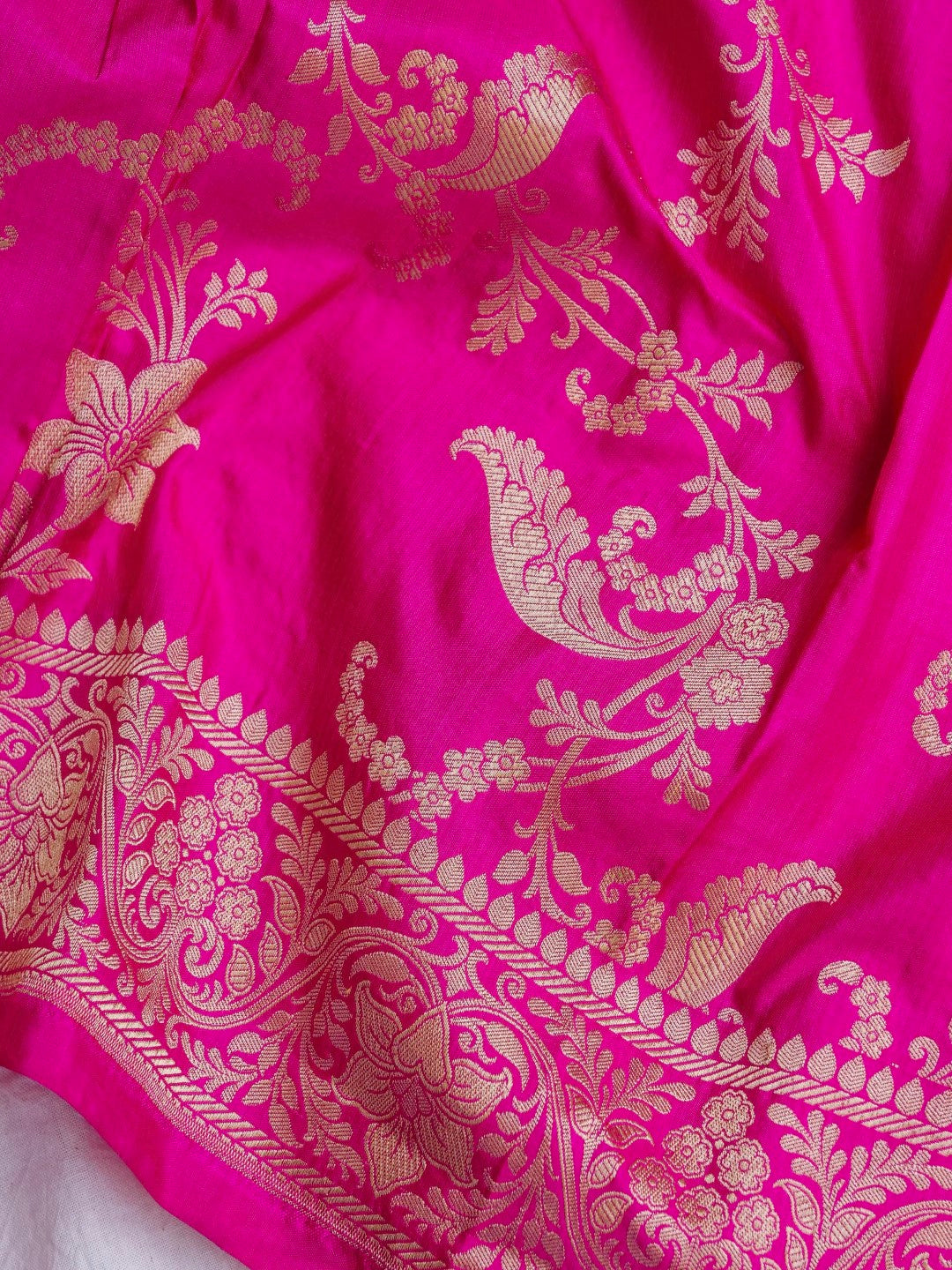 Pink Handwoven Banarasi Pure Silk Dupatta