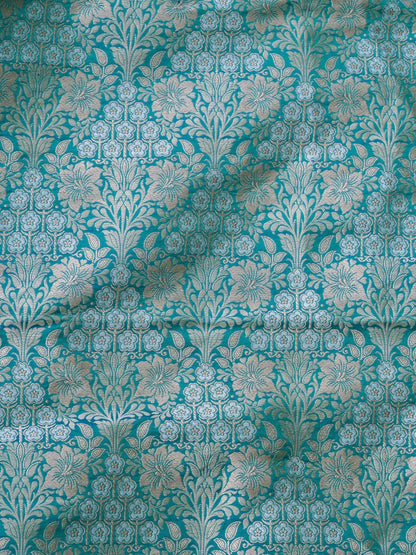 Siya Teal Handwoven Pure Silk Banarasi Lehenga