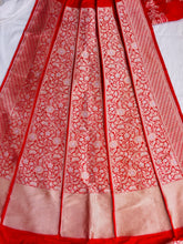 Load image into Gallery viewer, Red Handwoven Pure Silk Banarasi Lehenga
