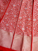 Load image into Gallery viewer, Red Handwoven Pure Silk Banarasi Lehenga
