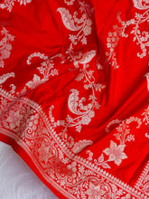 Load image into Gallery viewer, Red Handwoven Banarasi Pure Silk Dupatta
