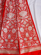 Load image into Gallery viewer, Red Handwoven Pure Silk Banarasi Lehenga
