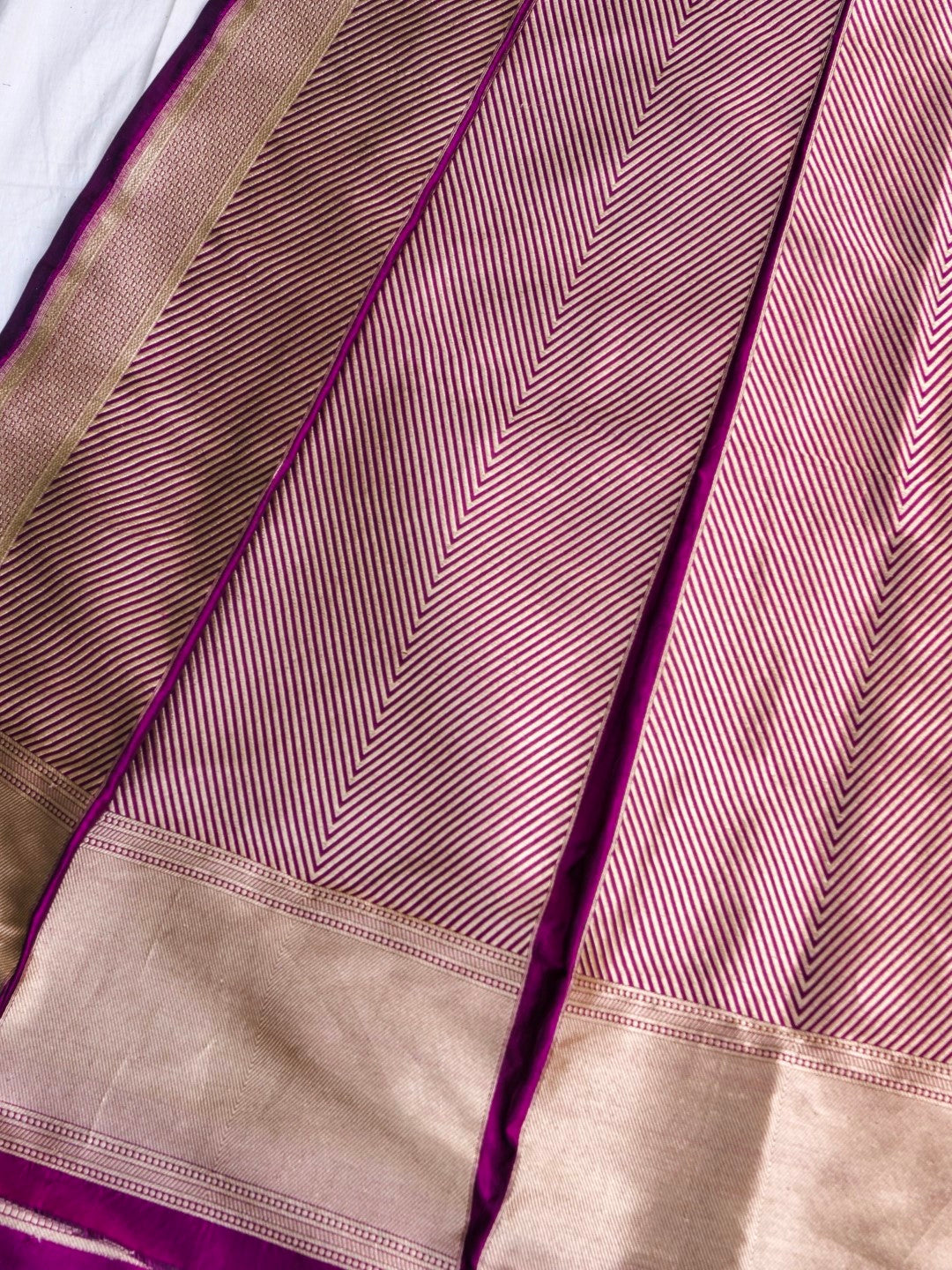 Medha Deep Plum Handwoven Pure Silk Banarasi Lehenga