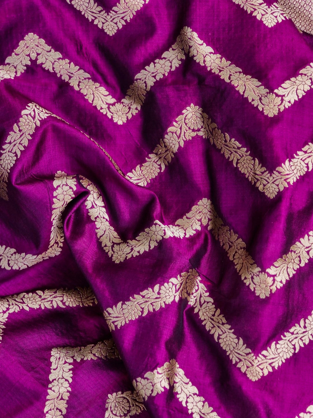 Purple Handwoven Banarasi Pure Silk Dupatta