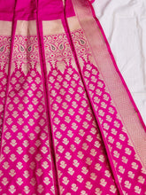 Load image into Gallery viewer, Pink Handwoven Pure Silk Banarasi Lehenga
