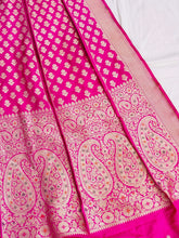 Load image into Gallery viewer, Pink Handwoven Pure Silk Banarasi Lehenga
