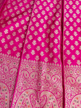 Load image into Gallery viewer, Pink Handwoven Pure Silk Banarasi Lehenga
