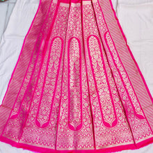 Load image into Gallery viewer, Pink Handwoven Pure Silk Banarasi Lehenga
