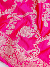 Load image into Gallery viewer, Pink Handwoven Pure Silk Banarasi Lehenga
