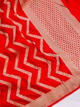 Load image into Gallery viewer, Red Handwoven Banarasi Pure Silk Dupatta
