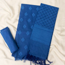 Load image into Gallery viewer, Blue Banarasi Cotton Suit Set
