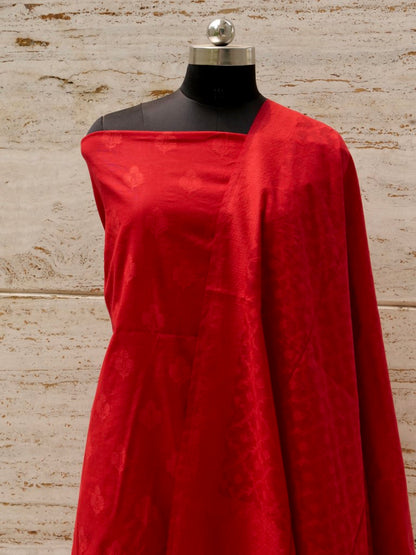 Red Banarasi Cotton Suit Set