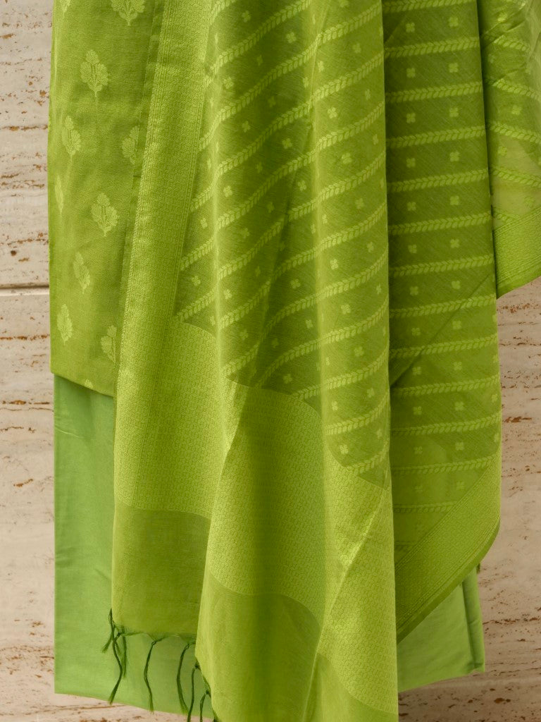 Green Banarasi Cotton Suit Set