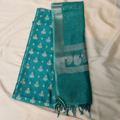 Blue Banarasi Chiniya Silk Suit Set