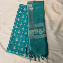 Load image into Gallery viewer, Blue Banarasi Chiniya Silk Suit Set
