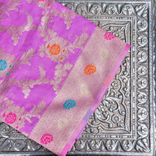 Load image into Gallery viewer, Lilac Meena Floral Jaal Organza Banarasi Saree with Meenakari Border
