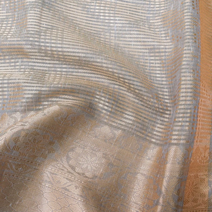 Linen Grey Woven Banarasi Saree with Skirt Border