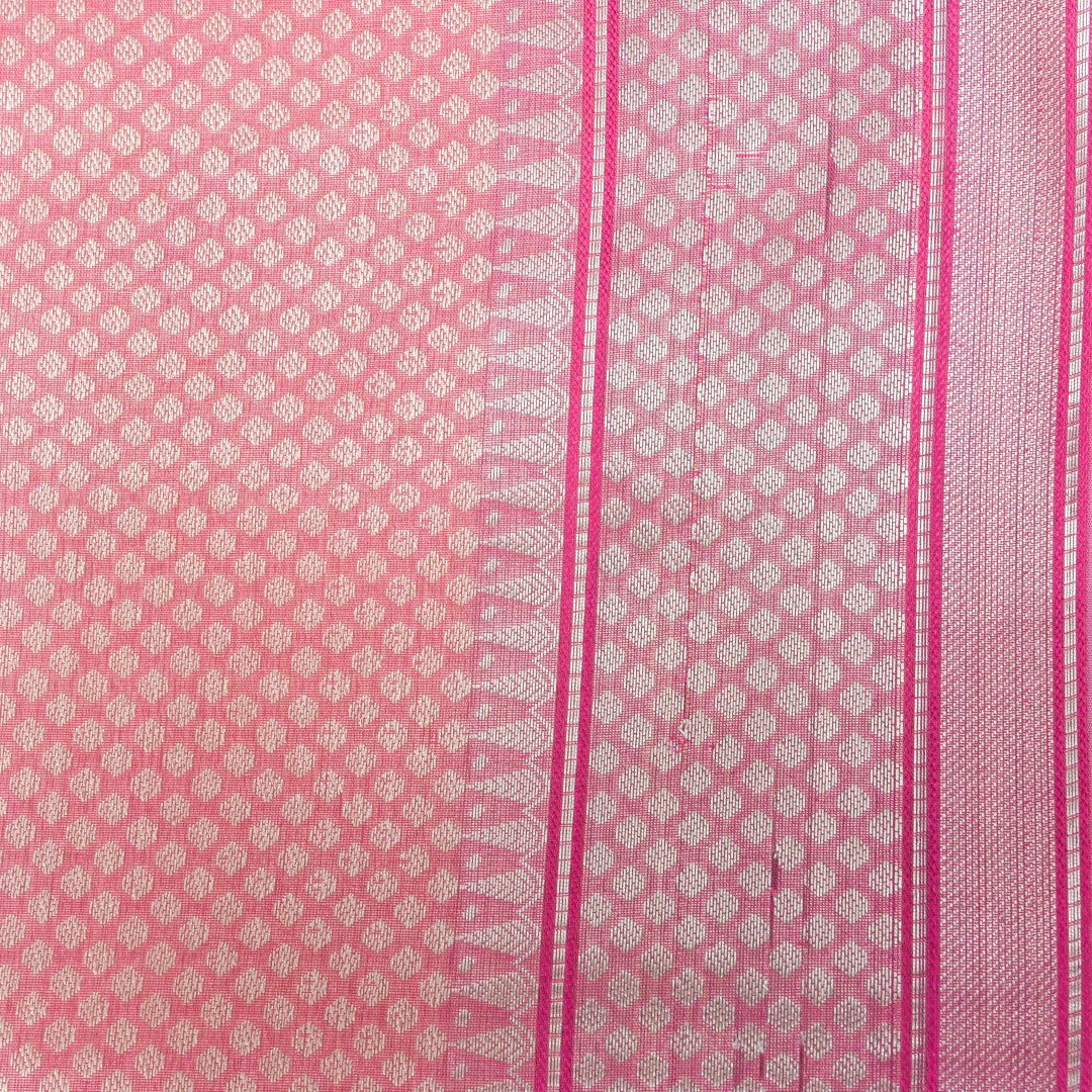 Kota Cotton Lemon Yellow Buta Woven Banarasi Saree with Paithani Border