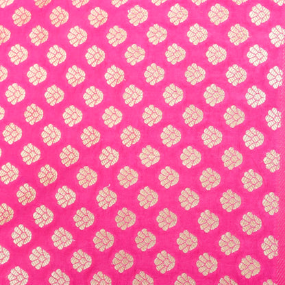 Pink Tanchoi Allover Butis Semi Silk Banarasi Saree