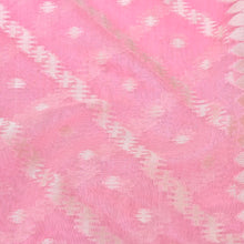 Load image into Gallery viewer, Light Pink Cotton Adha Jaal Pattern Woven Banarasi Saree
